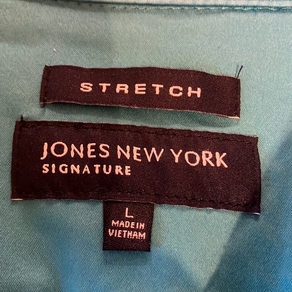 🎁2/$12 JONES NEW YORK LG BEAUTIFUL BLUE FULL ZIP JACKET - Picture 6 of 8